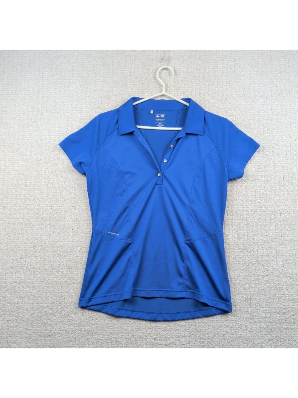 Adidas Polo Shirt Womens M Blue Short Sleeve Climacool Golf Formotion Preppy